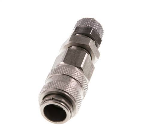 Stainless steel DN 5 Air Coupling Socket 4x6 mm Union Nut Bulkhead