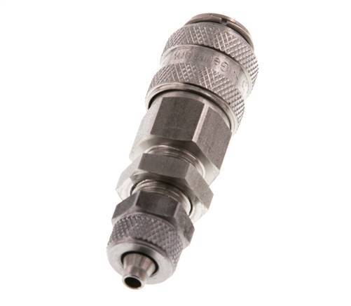 Stainless steel DN 5 Air Coupling Socket 4x6 mm Union Nut Bulkhead