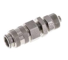 Stainless steel DN 5 Air Coupling Socket 6x8 mm Union Nut Bulkhead Double Shut-Off