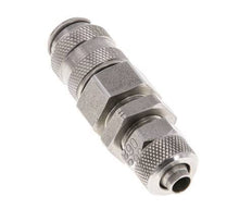 Stainless steel DN 5 Air Coupling Socket 6x8 mm Union Nut Bulkhead Double Shut-Off