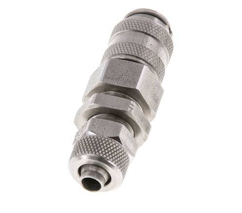 Stainless steel DN 5 Air Coupling Socket 6x8 mm Union Nut Bulkhead Double Shut-Off