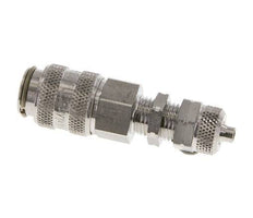 Stainless Steel 316L DN 5 Air Coupling Socket 4x6 mm Union Nut Bulkhead