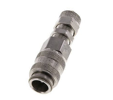 Stainless Steel 316L DN 5 Air Coupling Socket 4x6 mm Union Nut Bulkhead Double Shut-Off