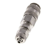 Stainless Steel 316L DN 5 Air Coupling Socket 4x6 mm Union Nut Bulkhead Double Shut-Off
