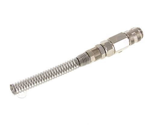 Nickel-plated Brass DN 5 Air Coupling Socket 6x8 mm Union Nut Bend-Protect Rotatable