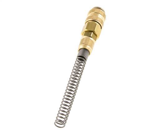 Brass DN 5 Air Coupling Socket 4x6 mm Union Nut Bend-Protect