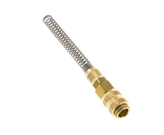 Brass DN 5 Air Coupling Socket 4x6 mm Union Nut Bend-Protect