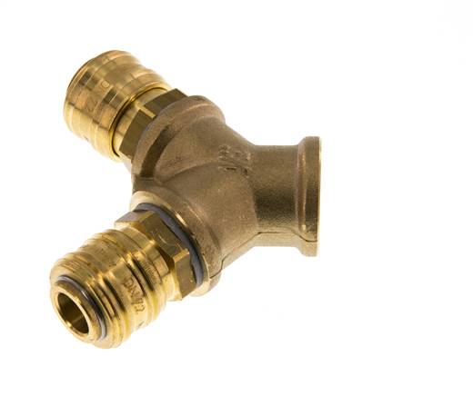 Acoplamiento de aire de latón DN 7.2 (Euro) Enchufe G de 1/2 pulgada hembra para montaje en pared de 2 vías
