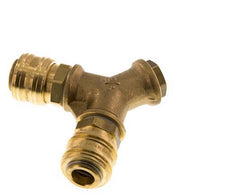 Brass DN 7.2 (Euro) Air Coupling Socket G 1/4 inch Female Wall-Mount 2-way