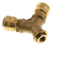 Brass DN 7.2 (Euro) Air Coupling Socket G 1/4 inch Female Wall-Mount 2-way