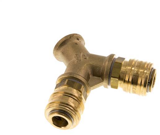 Brass DN 7.2 (Euro) Air Coupling Socket G 3/8 inch Female Wall-Mount 2-way