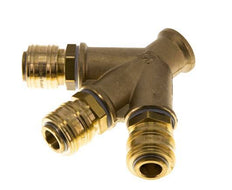 Brass DN 7.2 (Euro) Air Coupling Socket G 1/2 inch Female 3-way