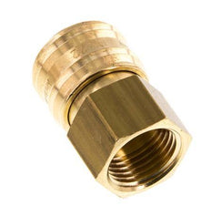 Brass DN 7.2 (Euro) Air Coupling Socket G 1/2 inch Female Double Shut-Off