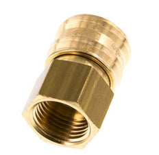 Brass DN 7.2 (Euro) Air Coupling Socket G 1/2 inch Female Double Shut-Off