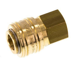 Brass DN 7.2 (Euro) Air Coupling Socket G 1/4 inch Female Double Shut-Off