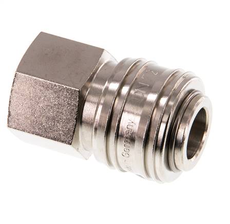 Latón niquelado DN 7.2 (Euro) Enchufe de acoplamiento de aire G 1/2 pulgada Hembra