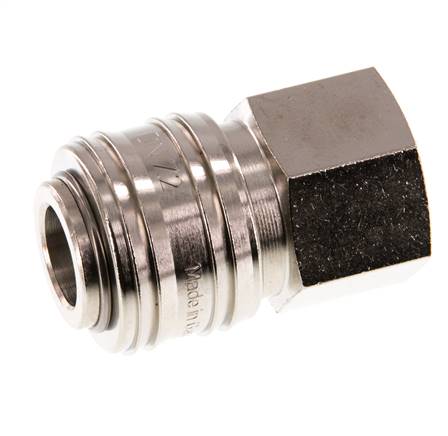 Latón niquelado DN 7.2 (Euro) Enchufe de acoplamiento de aire G 1/2 pulgada Hembra