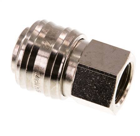 Nickel-plated Brass DN 7.2 (Euro) Air Coupling Socket G 3/8 inch Female