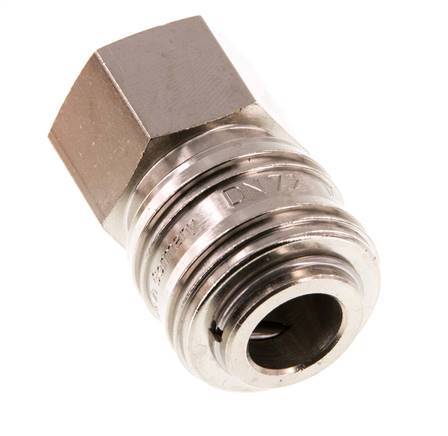 Nickel-plated Brass DN 7.2 (Euro) Air Coupling Socket G 1/2 inch Female Double Shut-Off