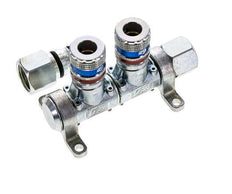 Steel DN 7.6 (7.2 Euro) Safety Air Coupling Socket G 1/2 inch Female 2-way