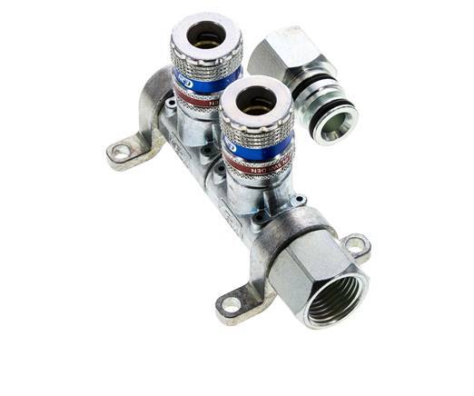 Steel DN 7.6 (7.2 Euro) Safety Air Coupling Socket G 1/2 inch Female 2-way