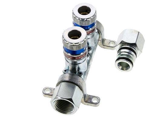 Steel DN 7.6 (7.2 Euro) Safety Air Coupling Socket G 1/2 inch Female 2-way
