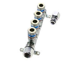 Steel DN 7.6 (7.2 Euro) Safety Air Coupling Socket G 1/2 inch Female 4-way