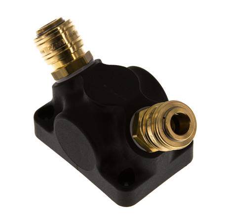 Latón/plástico DN 7,2 (Euro) Acoplamiento de aire Enchufe G 3/4 pulgadas Hembra Montaje en pared 2 vías