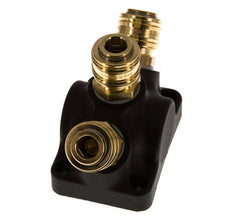 Brass/plastic DN 7.2 (Euro) Air Coupling Socket G 1/2 inch Female Wall-Mount 3-way