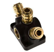 Brass/plastic DN 7.2 (Euro) Air Coupling Socket G 3/4 inch Female Wall-Mount 3-way