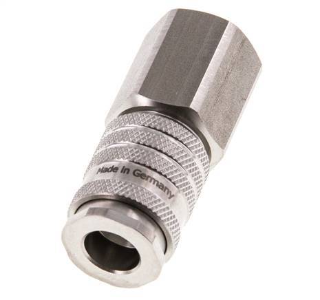 Stainless steel DN 7.8 Air Coupling Socket G 1/2 inch Female Double Shut-Off