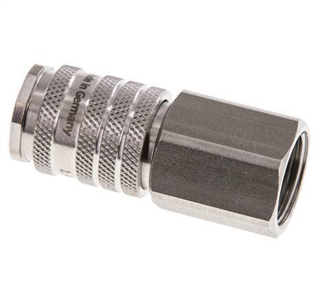 Stainless steel DN 7.8 Air Coupling Socket G 1/2 inch Female Double Shut-Off