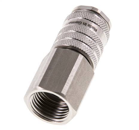 Stainless steel DN 7.8 Air Coupling Socket G 1/2 inch Female Double Shut-Off
