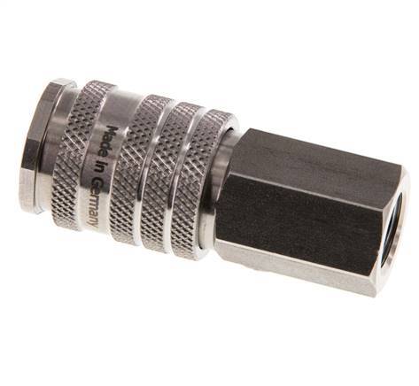 Stainless steel DN 7.8 Air Coupling Socket G 1/4 inch Female Double Shut-Off