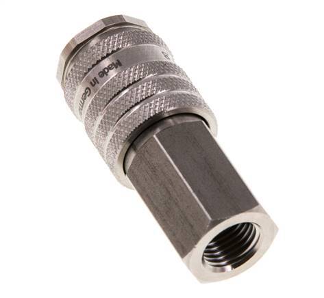 Stainless steel DN 7.8 Air Coupling Socket G 1/4 inch Female Double Shut-Off