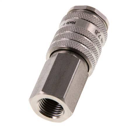 Stainless steel DN 7.8 Air Coupling Socket G 1/4 inch Female Double Shut-Off