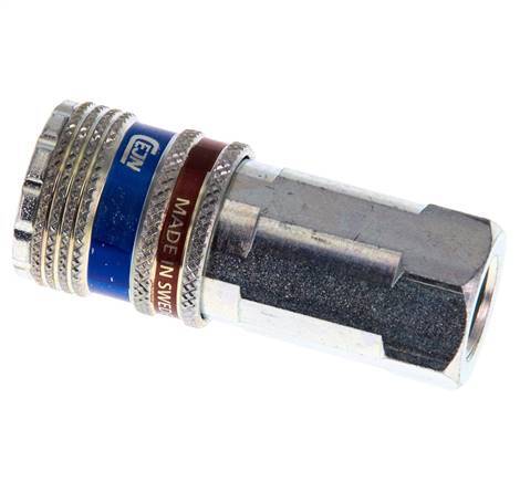 Steel/brass DN 7.6 (7.2 Euro) Safety Air Coupling Socket G 1/4 inch Female