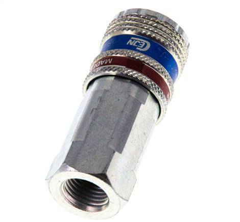 Steel/brass DN 7.6 (7.2 Euro) Safety Air Coupling Socket G 1/4 inch Female