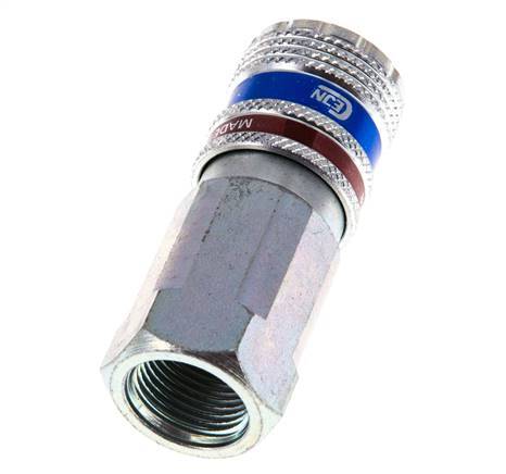 Steel/brass DN 7.6 (7.2 Euro) Safety Air Coupling Socket G 3/8 inch Female