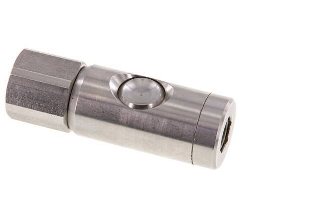 Stainless Steel 316L DN 7.4 Safety Air Coupling Socket With Push Button G 1/2 inch Female