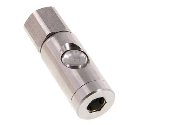 Stainless Steel 316L DN 7.4 Safety Air Coupling Socket With Push Button G 1/2 inch Female