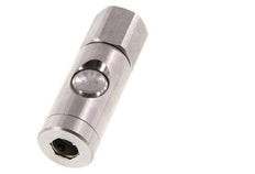 Stainless Steel 316L DN 7.4 Safety Air Coupling Socket With Push Button G 1/2 inch Female