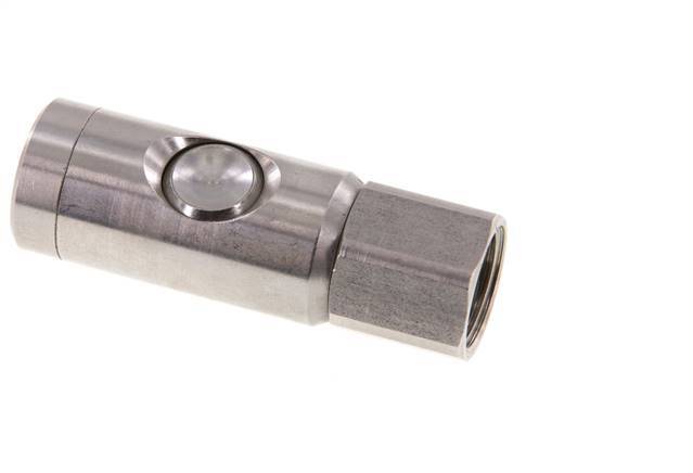 Stainless Steel 316L DN 7.4 Safety Air Coupling Socket With Push Button G 1/2 inch Female