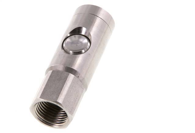 Stainless Steel 316L DN 7.4 Safety Air Coupling Socket With Push Button G 1/2 inch Female
