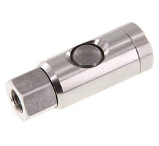 Stainless Steel 316L DN 7.4 Safety Air Coupling Socket With Push Button G 1/4 inch Female