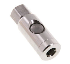 Stainless Steel 316L DN 7.4 Safety Air Coupling Socket With Push Button G 1/4 inch Female
