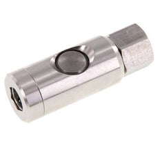 Stainless Steel 316L DN 7.4 Safety Air Coupling Socket With Push Button G 1/4 inch Female