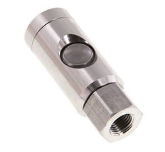 Stainless Steel 316L DN 7.4 Safety Air Coupling Socket With Push Button G 1/4 inch Female