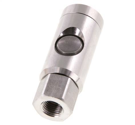 Stainless Steel 316L DN 7.4 Safety Air Coupling Socket With Push Button G 1/4 inch Female