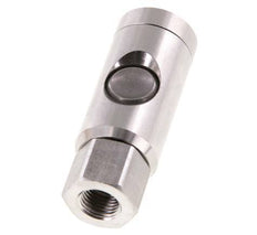 Stainless Steel 316L DN 7.4 Safety Air Coupling Socket With Push Button G 1/4 inch Female